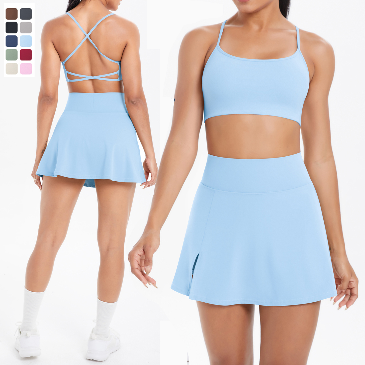 Pilates Yoga Outfit - 2PCS Sportswear Yoga Set Gym Clothes