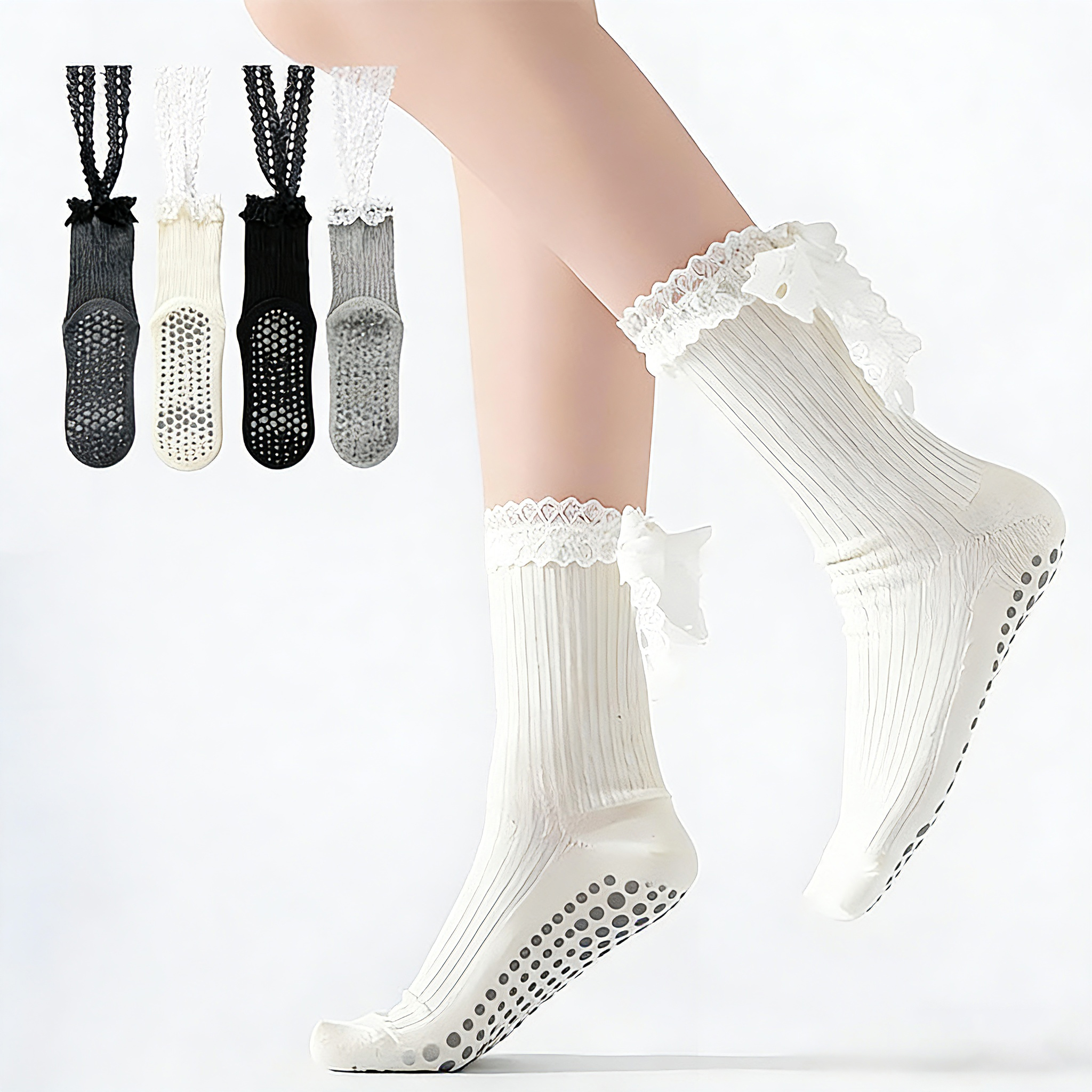 Pilates Yoga Hose - Dreamlikelin 1 Pair Lace-Up Non-Slip Yoga