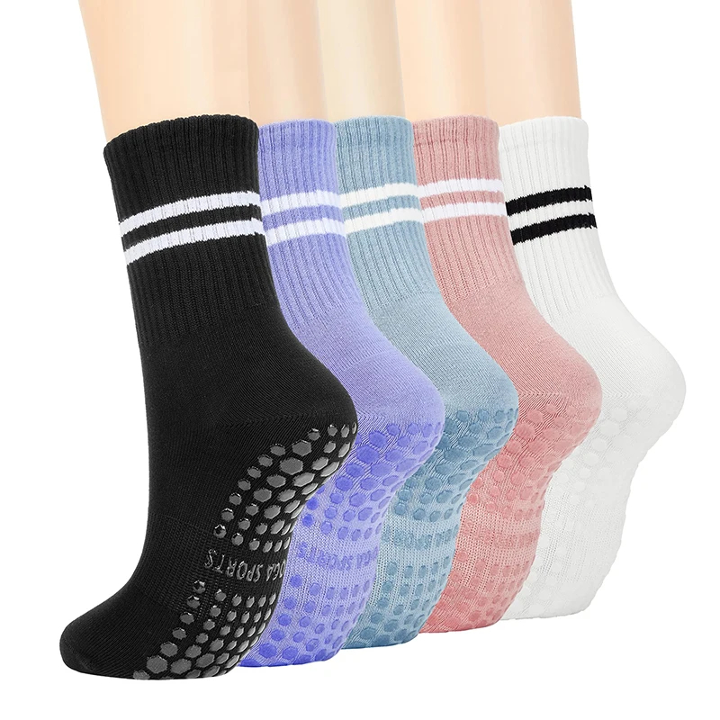 Pilates Yoga Hose - 4pairs Women Anti-skid Yoga Socks Grips