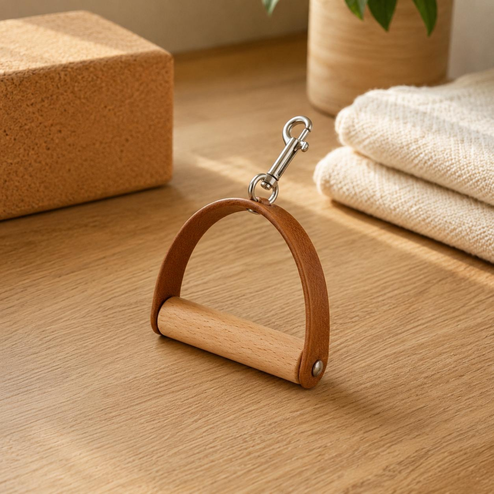 2 Pieces Leather Wood Handles  - огляд і ціна Pilates & Yoga Vida