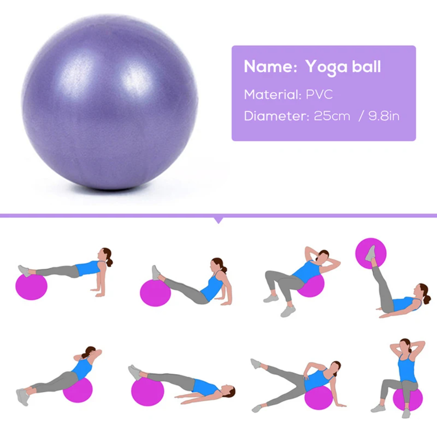 5Pcs Yoga Ball Kits And Sets   - огляд і ціна Pilates Yoga Block Exercises