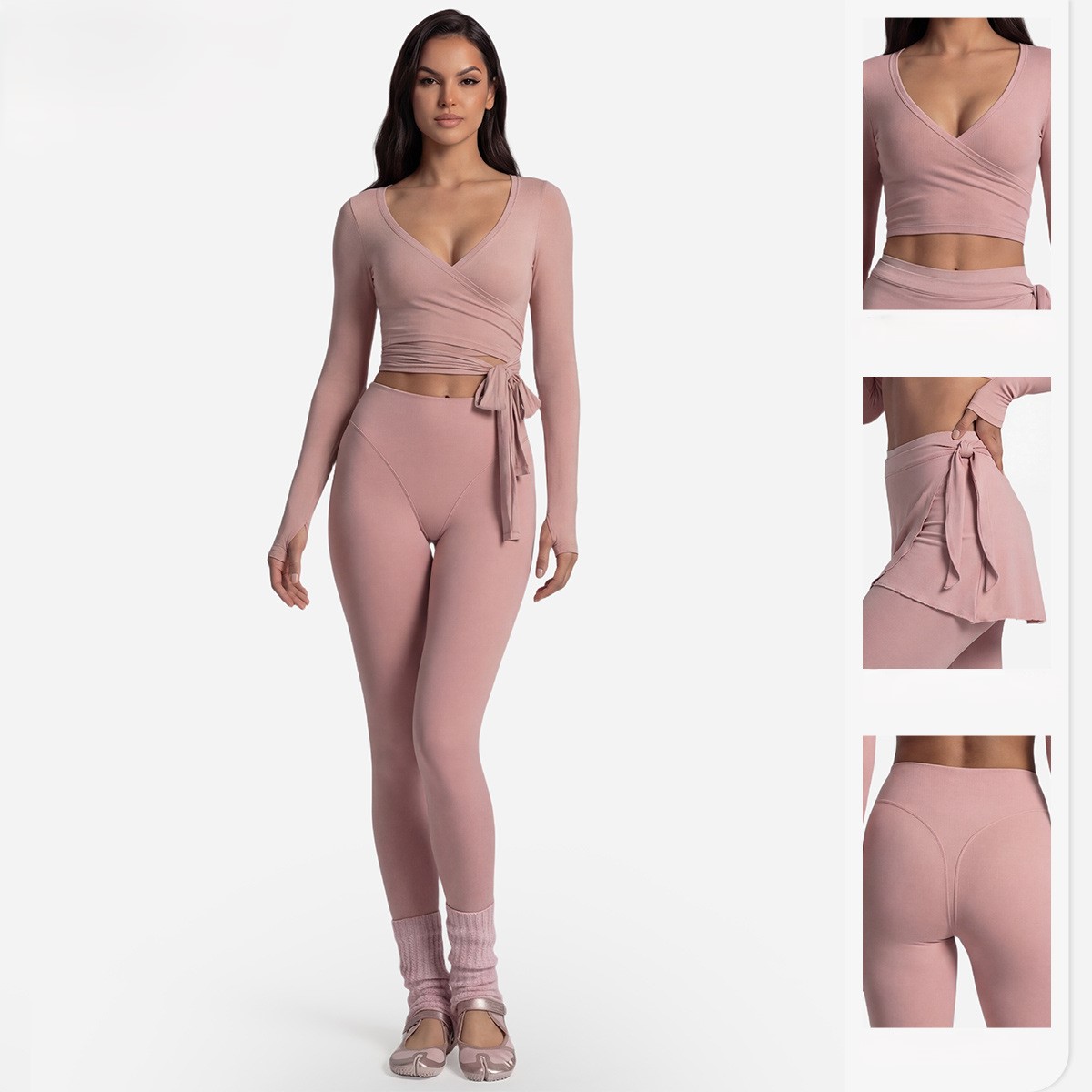 Long Sleeve Yoga Top Cross Fro - огляд і ціна Pilates Yoga Wrap Top