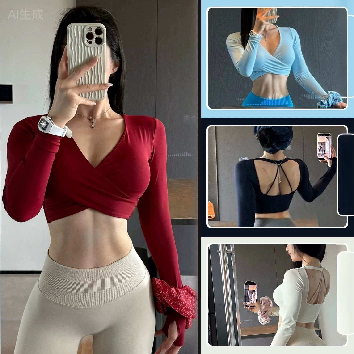 Long-sleeved Yoga Sports Fitne - огляд і ціна Pilates Yoga Wrap Top