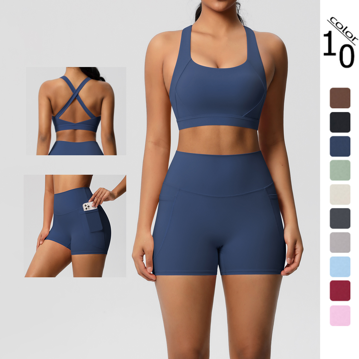 2PCS Sportswear With Pocketed  - огляд і ціна Pilates Yoga Outfit