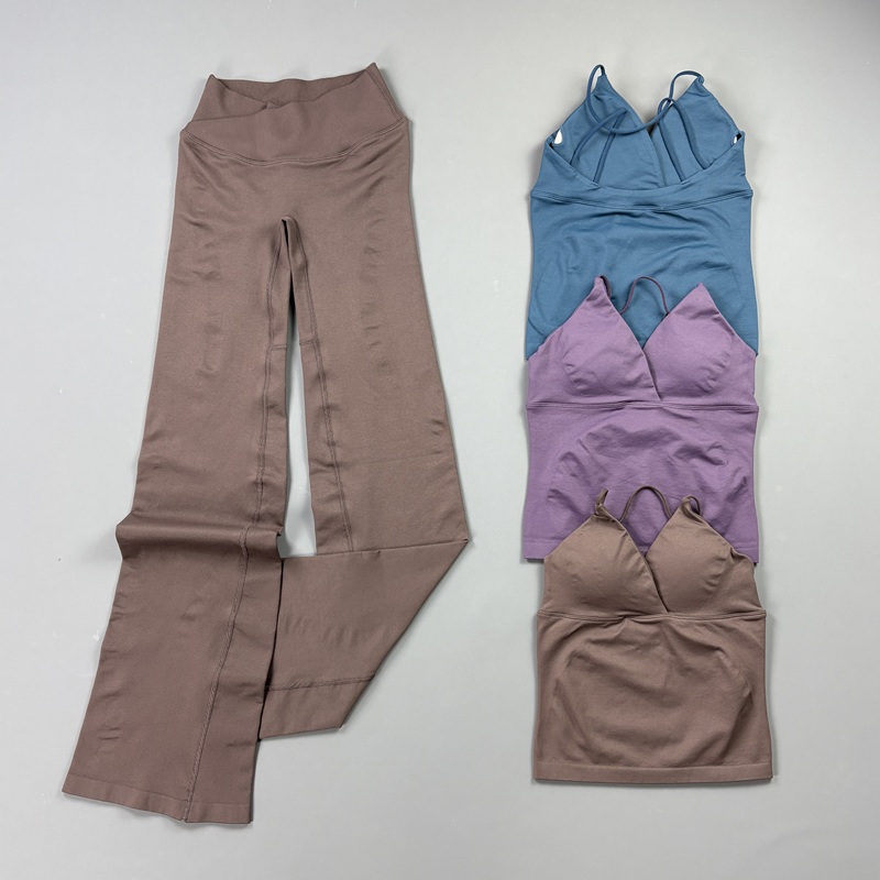 2Pcs Women Seamless Yoga Worko - огляд і ціна Pilates Yoga Wrap Top