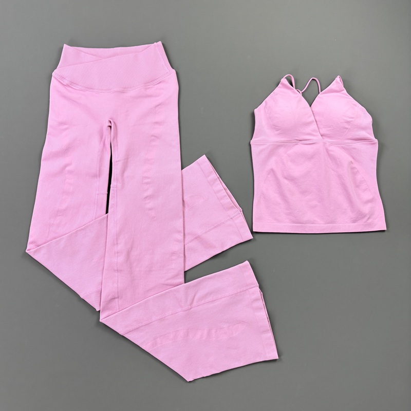 2Pcs Women Seamless Yoga Worko - огляд і ціна Pilates Yoga Wrap Top
